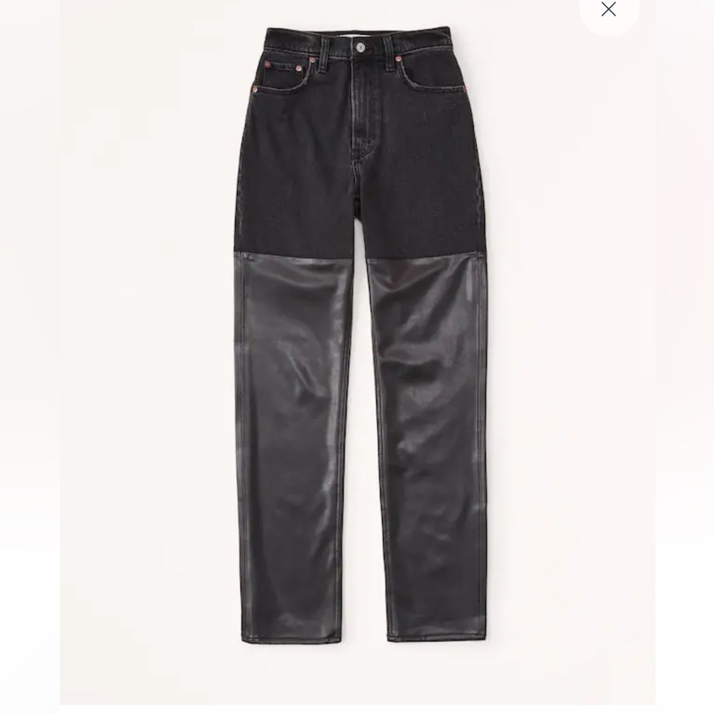 Abercrombie Mixed Fabric Ultra High Rise 90s Straight Size 26/2S